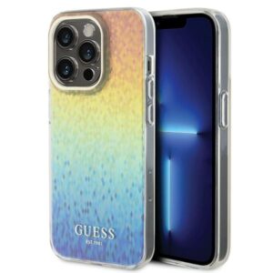 Guess GUHCP14LHDECMI Apple iPhone 14 Pro 6.1" kietas dėklas IML Faceted Mirror Disco Iridescent