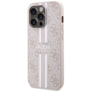 Guess GUHMP15LP4RPSP Apple iPhone 15 Pro 6.1" rožinės spalvos kietas dėklas 4G Printed Stripes MagSafe - Image 2