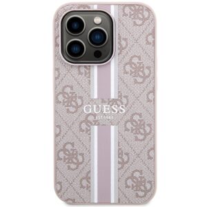 Guess GUHMP15LP4RPSP Apple iPhone 15 Pro 6.1" rožinės spalvos kietas dėklas 4G Printed Stripes MagSafe - Image 3