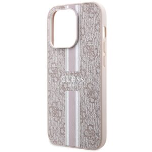 Guess GUHMP15LP4RPSP Apple iPhone 15 Pro 6.1" rožinės spalvos kietas dėklas 4G Printed Stripes MagSafe - Image 6