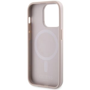 Guess GUHMP15LP4RPSP Apple iPhone 15 Pro 6.1" rožinės spalvos kietas dėklas 4G Printed Stripes MagSafe - Image 7