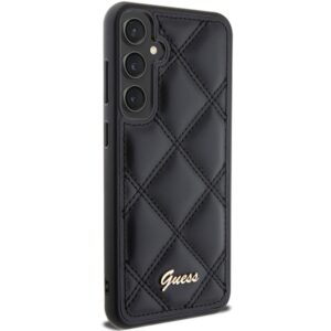 Guess GUHCS23FEPSQSQSK S23 FE S711 juodos spalvos kietas dėklas Quilted Metal Logo - Image 4