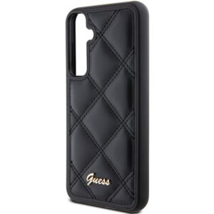Guess GUHCS23FEPSQSQSK S23 FE S711 juodos spalvos kietas dėklas Quilted Metal Logo - Image 6