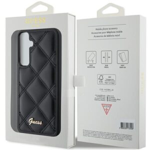 Guess GUHCS23FEPSQSQSK S23 FE S711 juodos spalvos kietas dėklas Quilted Metal Logo - Image 8
