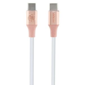 Guess GUCCLALRGDP kabelis USB-C - USB-C1.5m Fast Charging rožinės spalvos Ebossed Logo