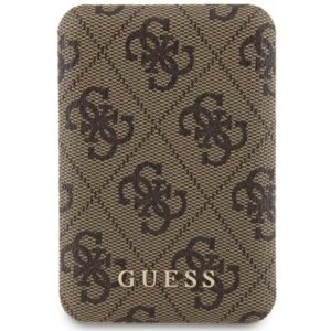 Guess Inductive Powerbank 15W GUPB5FP4EMGW 5000mAh rudos spalvos 4G Leather Metal Logo MagSafe - Image 1