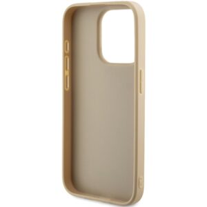 Guess GUHCP14LPSAIRSD Apple iPhone 14 Pro 6.1" gold kietas dėklas Saffiano Iridescent Script - Image 7