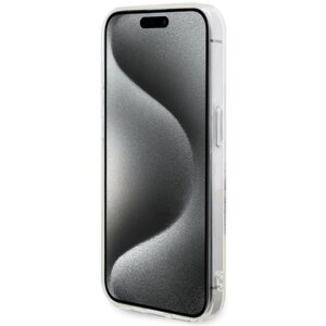 Guess GUHMP15LHFWFCT Apple iPhone 15 Pro 6.1" skaidrus kietas dėklas IML Flowers Wreatch MagSafe - Image 5