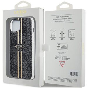 Guess GUHCP15MH4PSEGK Apple iPhone 15 Plus / 14 Plus 6.7" juodos spalvos kietas dėklas IML 4G Gold Stripe - Image 8