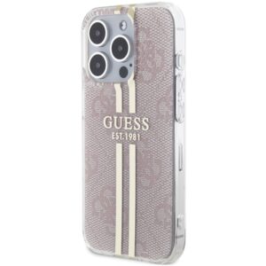 Guess GUHCP14XH4PSEGP Apple iPhone 14 Pro Max 6.7" rožinės spalvos kietas dėklas IML 4G Gold Stripe - Image 2