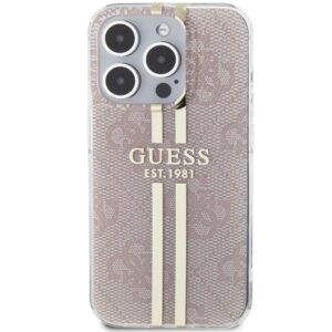 Guess GUHCP14XH4PSEGP Apple iPhone 14 Pro Max 6.7" rožinės spalvos kietas dėklas IML 4G Gold Stripe - Image 3