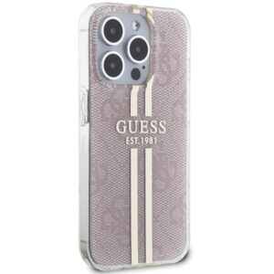 Guess GUHCP14XH4PSEGP Apple iPhone 14 Pro Max 6.7" rožinės spalvos kietas dėklas IML 4G Gold Stripe - Image 4