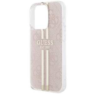 Guess GUHCP14XH4PSEGP Apple iPhone 14 Pro Max 6.7" rožinės spalvos kietas dėklas IML 4G Gold Stripe - Image 6