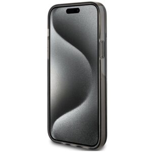 Guess GUHCP15MLFCSEGK Apple iPhone 15 Plus /14 Plus 6.7" juodos spalvos kietas dėklas Liquid Glitter Gold Stripes - Image 5