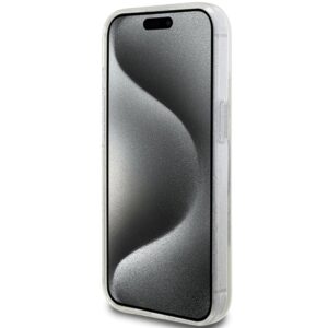 Guess GUHCP15MLFCSEGT Apple iPhone 15 Plus /14 Plus 6.7" skaidrus kietas dėklas Liquid Glitter Gold Stripes - Image 5