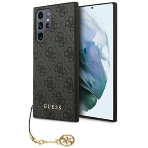 Guess GUHCS24LGF4GGR S24 Ultra S928 juodos spalvos kietas dėklas 4G Charms Collection