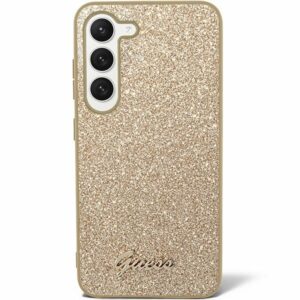 Guess GUHCS24MHGGSHD S24+ S926 gold kietas dėklas Glitter Script - Image 2