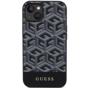 Guess GUHMP15SHGCFSEK Apple iPhone 15 / 14 /13 6.1" juodos spalvos kietas dėklas GCube Stripes MagSafe - Image 3