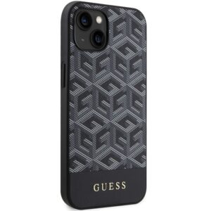 Guess GUHMP15SHGCFSEK Apple iPhone 15 / 14 /13 6.1" juodos spalvos kietas dėklas GCube Stripes MagSafe - Image 4