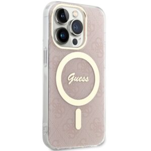 Guess GUHMP15LH4STP Apple iPhone 15 Pro 6.1" rožinės spalvos kietas dėklas IML 4G MagSafe - Image 4