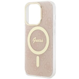 Guess GUHMP15LH4STP Apple iPhone 15 Pro 6.1" rožinės spalvos kietas dėklas IML 4G MagSafe - Image 6
