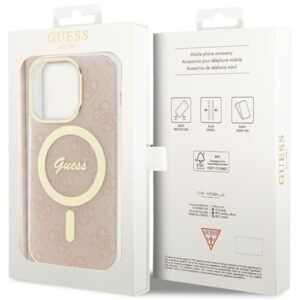 Guess GUHMP15LH4STP Apple iPhone 15 Pro 6.1" rožinės spalvos kietas dėklas IML 4G MagSafe - Image 8