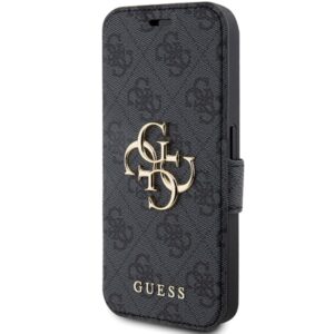 Guess GUBKP15L4GMGGR Apple iPhone 15 Pro 6.1" pilkos spalvos book 4G Metal Logo - Image 2