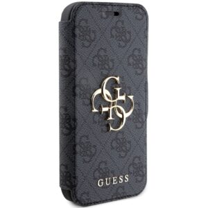 Guess GUBKP15L4GMGGR Apple iPhone 15 Pro 6.1" pilkos spalvos book 4G Metal Logo - Image 4