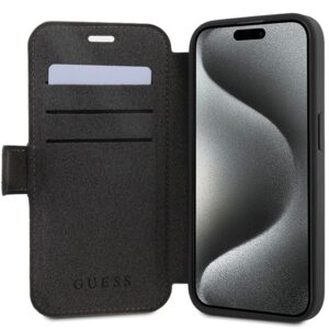 Guess GUBKP15L4GMGGR Apple iPhone 15 Pro 6.1" pilkos spalvos book 4G Metal Logo - Image 5
