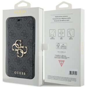 Guess GUBKP15L4GMGGR Apple iPhone 15 Pro 6.1" pilkos spalvos book 4G Metal Logo - Image 7
