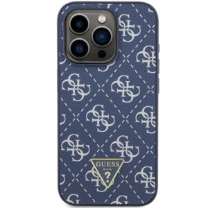 Guess GUHCP15LPG4GPB Apple iPhone 15 Pro 6.1" blue kietas dėklas 4G Triangle Metal Logo - Image 3