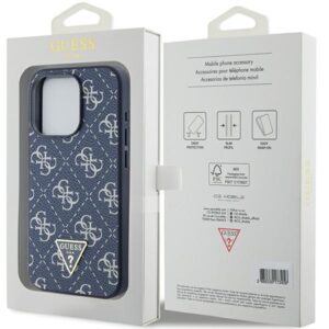 Guess GUHCP15LPG4GPB Apple iPhone 15 Pro 6.1" blue kietas dėklas 4G Triangle Metal Logo - Image 8