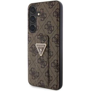 Guess GUHCS24SPGS4TDW S24 S921 rudos spalvos kietas dėklas Grip Stand 4G Triangle Strass - Image 2