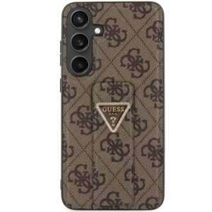 Guess GUHCS24SPGS4TDW S24 S921 rudos spalvos kietas dėklas Grip Stand 4G Triangle Strass - Image 3