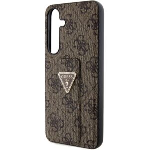 Guess GUHCS24SPGS4TDW S24 S921 rudos spalvos kietas dėklas Grip Stand 4G Triangle Strass - Image 6