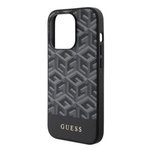 Guess GUHMP15XHGCFSEK Apple iPhone 15 Pro Max 6.7" juodos spalvos kietas dėklas GCube Stripes MagSafe - Image 6
