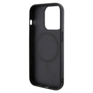 Guess GUHMP15XHGCFSEK Apple iPhone 15 Pro Max 6.7" juodos spalvos kietas dėklas GCube Stripes MagSafe - Image 7