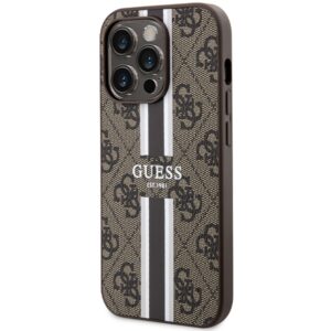 Guess GUHMP15LP4RPSW Apple iPhone 15 Pro 6.1" rudos spalvos kietas dėklas 4G Printed Stripes MagSafe - Image 2