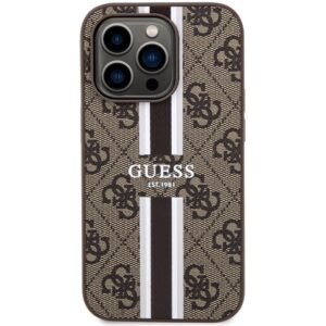 Guess GUHMP15LP4RPSW Apple iPhone 15 Pro 6.1" rudos spalvos kietas dėklas 4G Printed Stripes MagSafe - Image 3