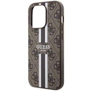 Guess GUHMP15LP4RPSW Apple iPhone 15 Pro 6.1" rudos spalvos kietas dėklas 4G Printed Stripes MagSafe - Image 6