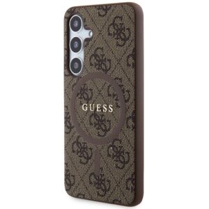 Guess GUHMS24SG4GFRW S24 S921 rudos spalvos kietas dėklas 4G Collection Leather Metal Logo MagSafe - Image 2