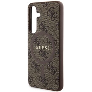 Guess GUHMS24SG4GFRW S24 S921 rudos spalvos kietas dėklas 4G Collection Leather Metal Logo MagSafe - Image 6