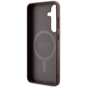 Guess GUHMS24SG4GFRW S24 S921 rudos spalvos kietas dėklas 4G Collection Leather Metal Logo MagSafe - Image 7