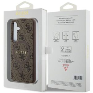 Guess GUHMS24SG4GFRW S24 S921 rudos spalvos kietas dėklas 4G Collection Leather Metal Logo MagSafe - Image 8