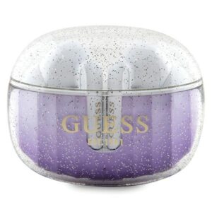 Guess GUTWSHDGKEEUTWS Bluetooth Ausinės + Dock violetinės spalvos Glitter Gradient - Image 1
