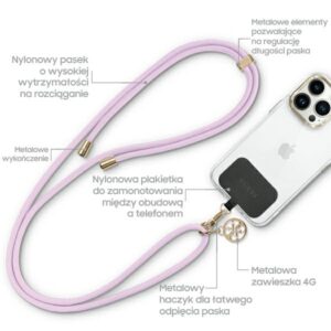 Guess GUOUCNMG4EU Universal CBDY Cord strap lilac Nylon 4G Metal Charm - Image 2