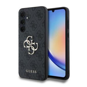Guess GUHCSA354GMGGR A35 A356 juodos spalvos kietas dėklas 4G Big Metal Logo