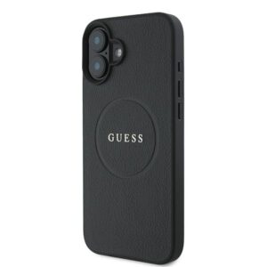 Guess GUHMP16MPGHSMMK Apple iPhone 16 Plus 6.7" juodos spalvos kietas dėklas Grained Ring MagSafe - Image 2