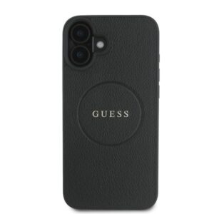 Guess GUHMP16MPGHSMMK Apple iPhone 16 Plus 6.7" juodos spalvos kietas dėklas Grained Ring MagSafe - Image 3