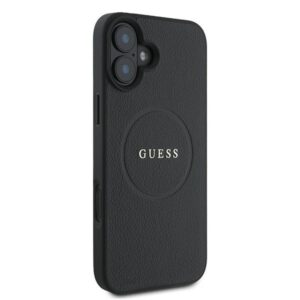 Guess GUHMP16MPGHSMMK Apple iPhone 16 Plus 6.7" juodos spalvos kietas dėklas Grained Ring MagSafe - Image 4